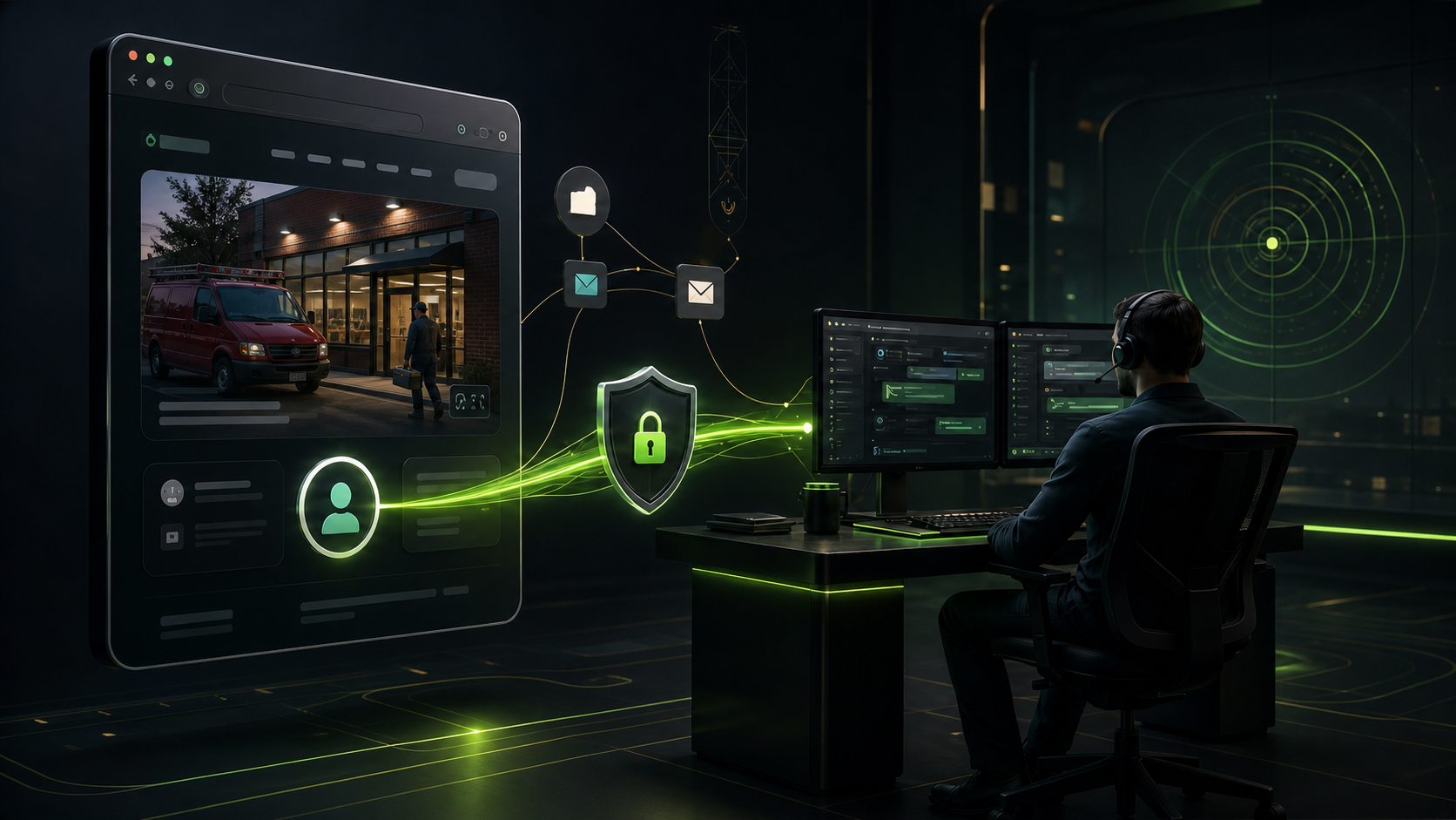 Website workflow connecting securely to the Qwacker operator workspace