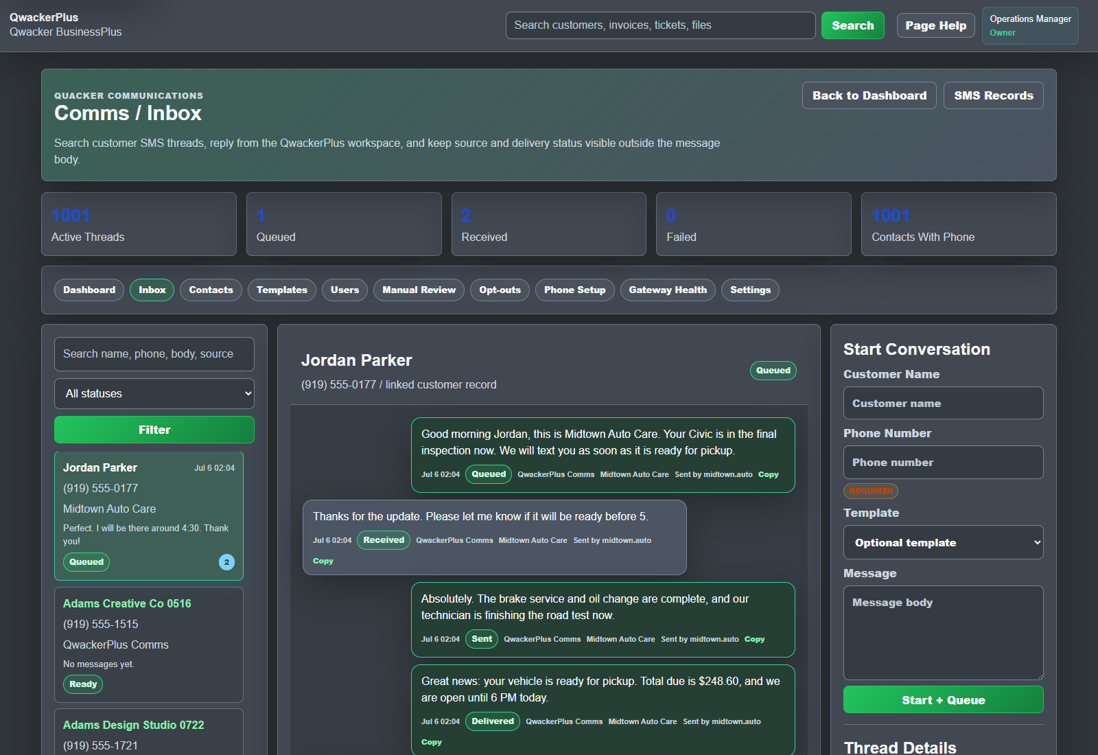 Qwacker services connected workspace preview